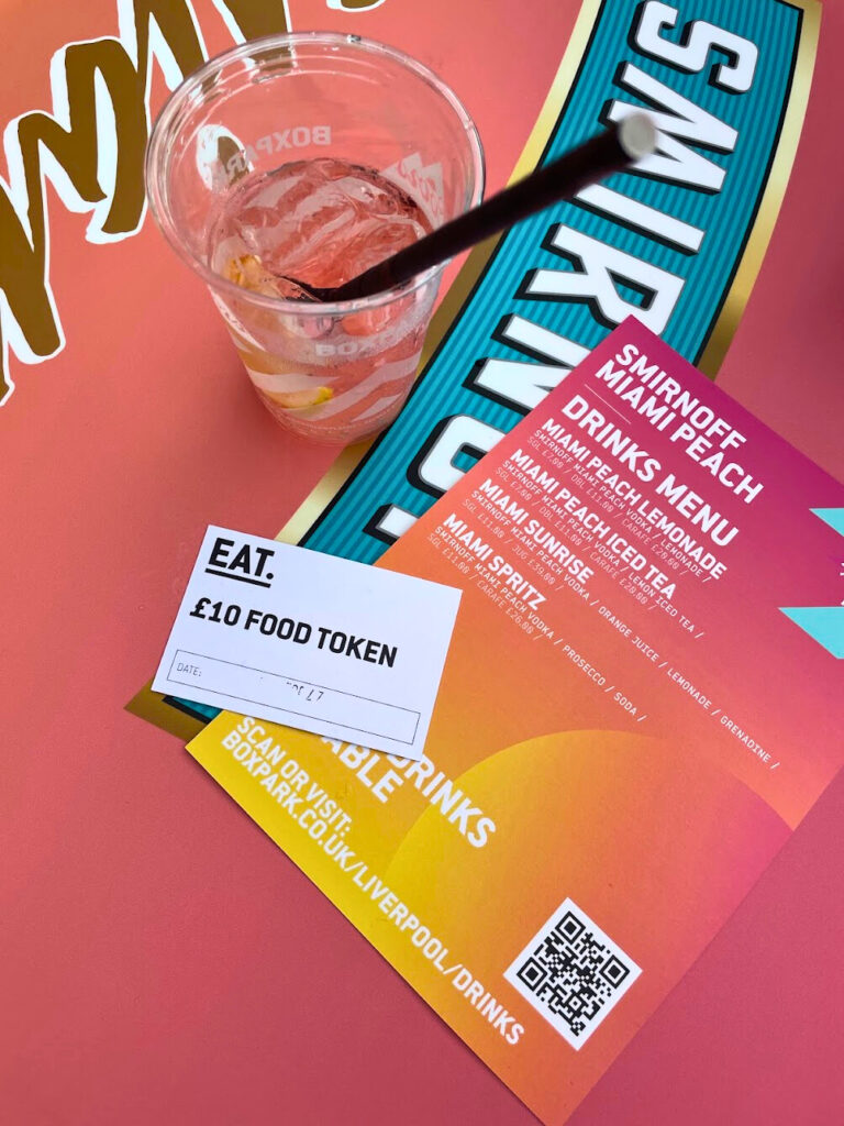 Boxpark Liverpool, Smirnoff Miami peach, influencer event, blogger event, Liverpool content creator, Wirral content creator,